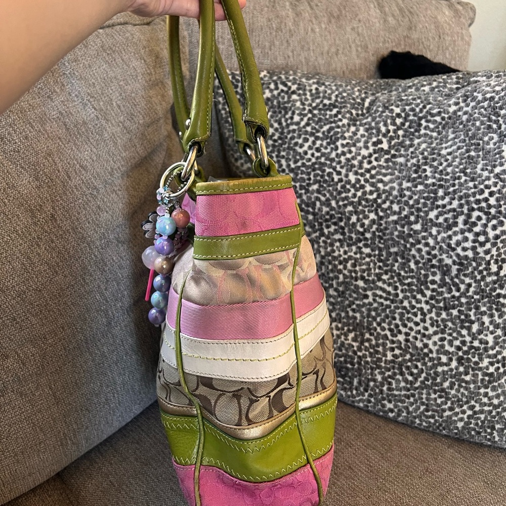 Coach Bleecker Patchwork Jacquard Leather Tote 14726 Rare Daisy Bag - Picture 6 of 13